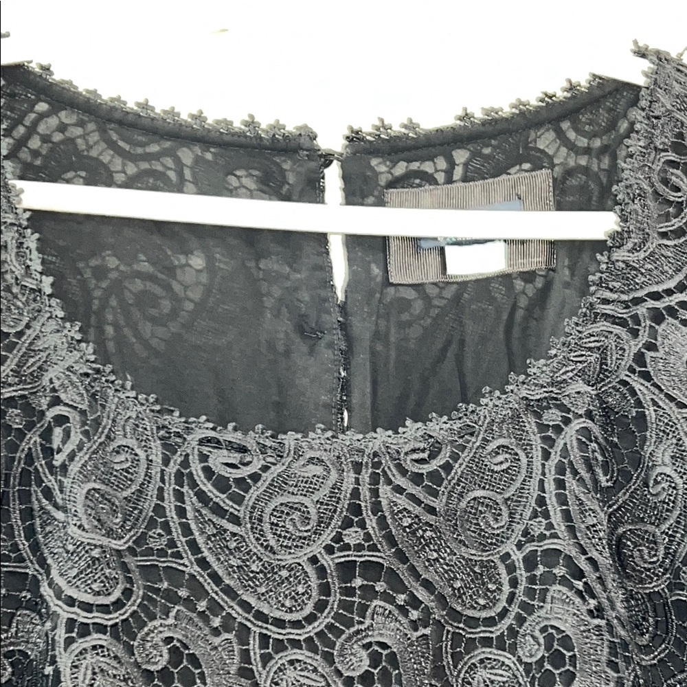 Black Sheath Dress with Bell Sleeves and Scoop Neck - Picture 4 of 6